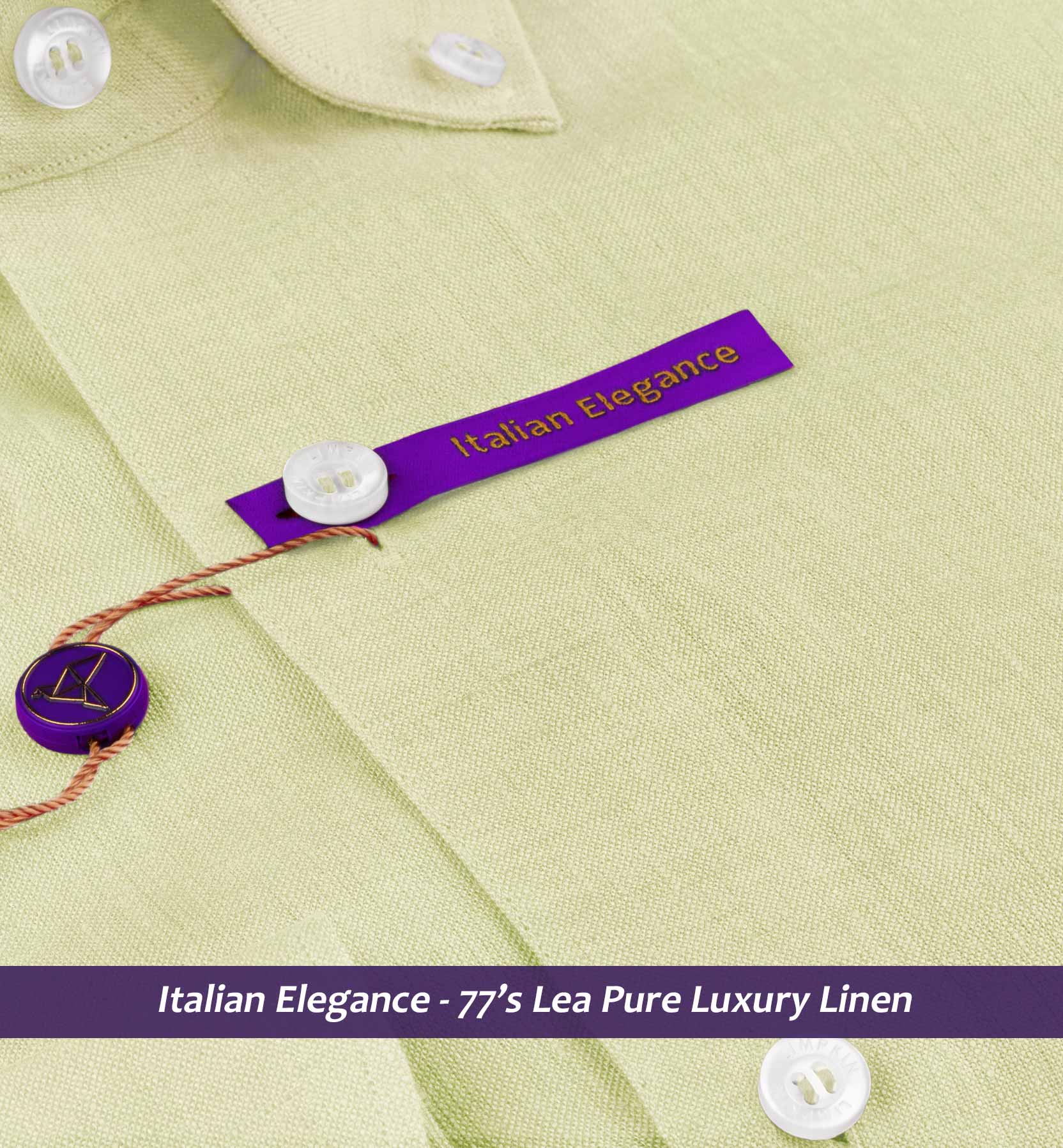 Moldova- Tea Green Linen- Button Down- 77's Lea Pure Luxury Linen