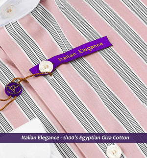 Antwerp- Lemonade Pink & White Stripe- White Collar