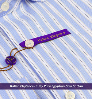 Navona- Azure Blue & Navy Stripe