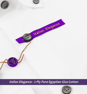 Segovia- Pristine Pure White with Contrast Details- Button Down