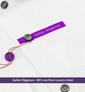 Vatican- Pure White Linen with Contrast Details