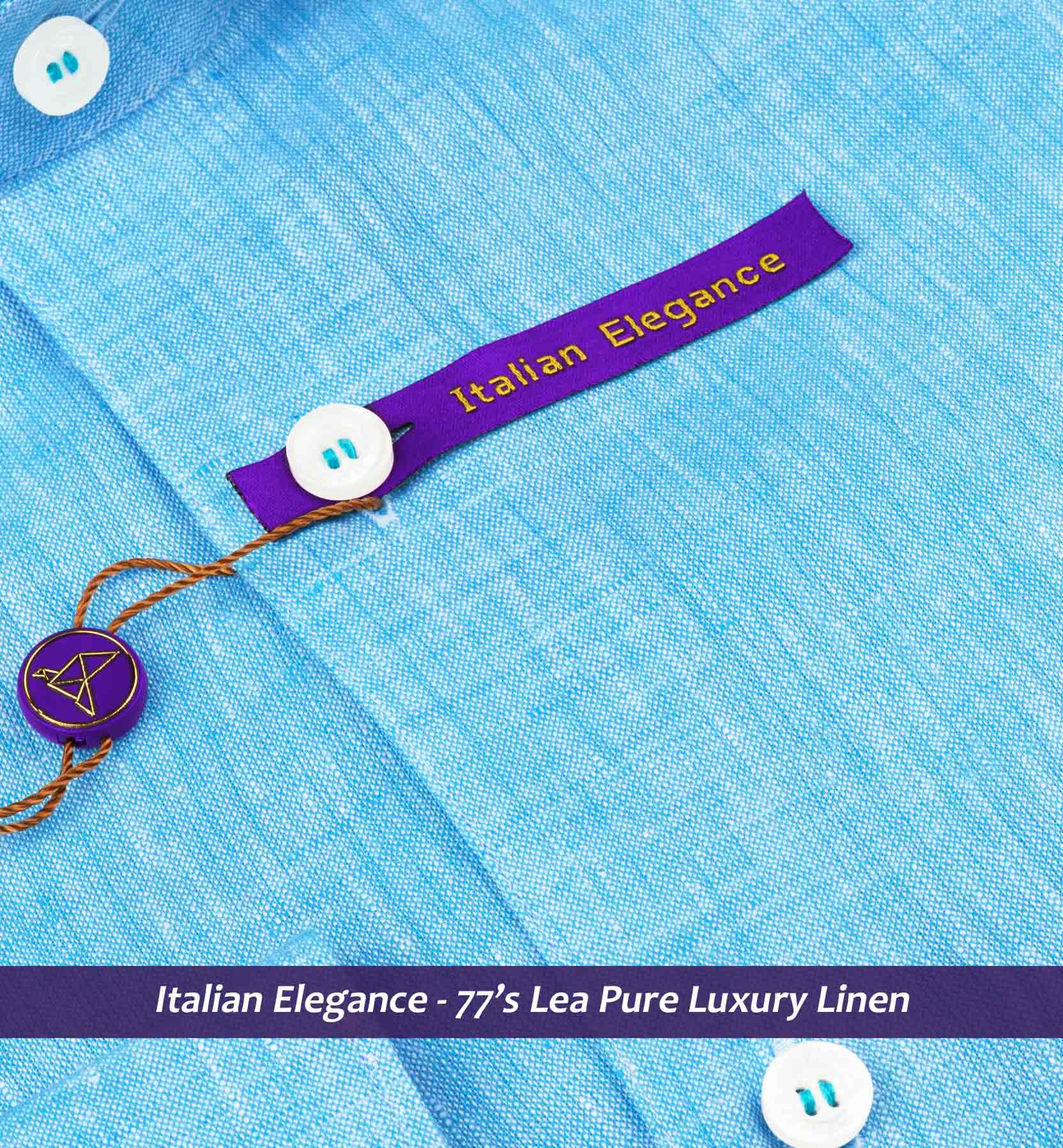 Madrid- Cerulean Blue Solid Linen- 77's Lea Pure Luxury Linen