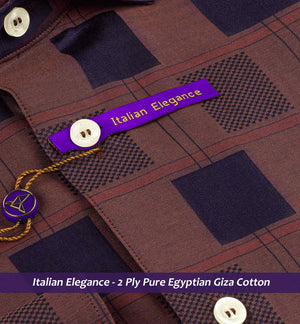 Moreno- Burgundy & Navy Check