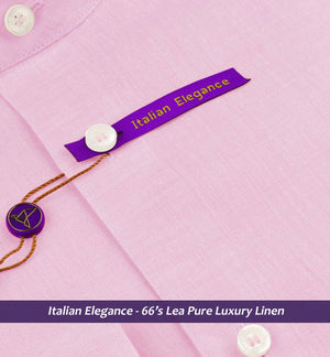 Yantai- Lemonade Pink Solid Linen- Mandarin Collar