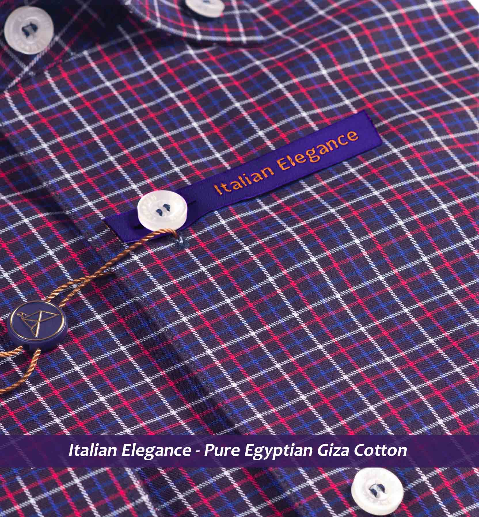 Sanibel- Navy & Burgundy Check