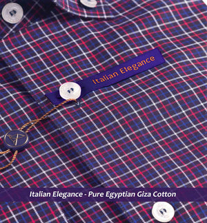 Sanibel- Navy & Burgundy Check