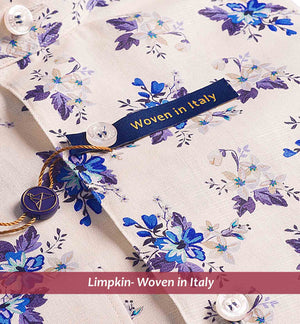 Wonosari - Blue & Beige Floral Print