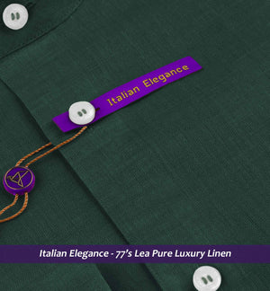 Newburgh- Emerald Green Linen- Mandarin Collar