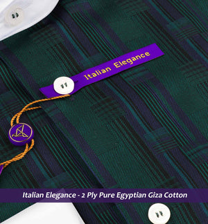 Sebastian- Emerald Green & Navy Stripe- White Collar