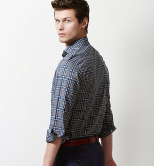 Selena- Navy & Grey Check