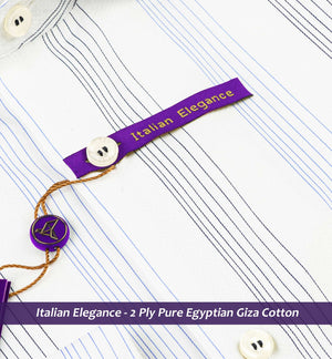 Tripoli- Azure Blue & Navy Stripe