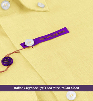 Moldova- Daffodil Yellow Linen- Button Down