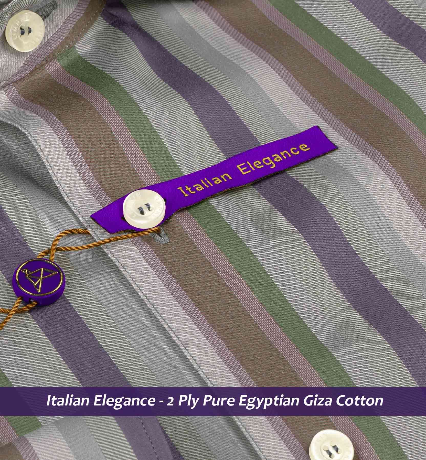 Nostrand- Flint Grey & Emerald Green Stripe