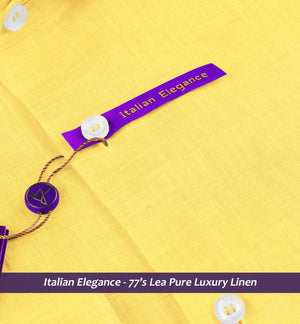 Rochelle- Daffodil Yellow Solid Linen- 77's Lea Pure Luxury Linen