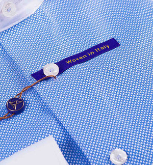 Florence- Azure Blue Structure- White Collar