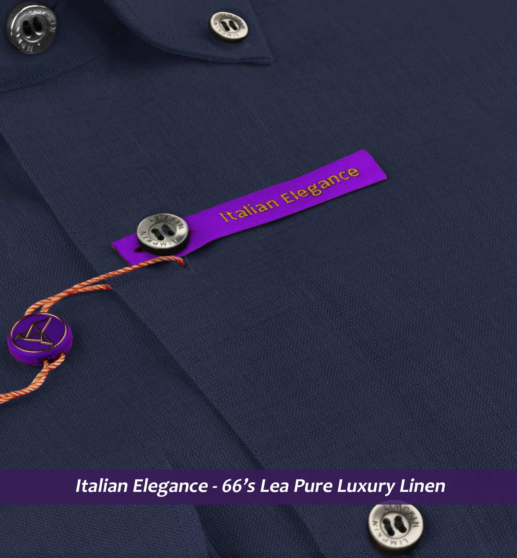 Muraco- Prussian Blue Solid Linen- Button Down