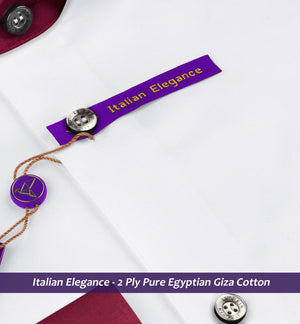 Copenhagen- The Best White- Burgundy Collar