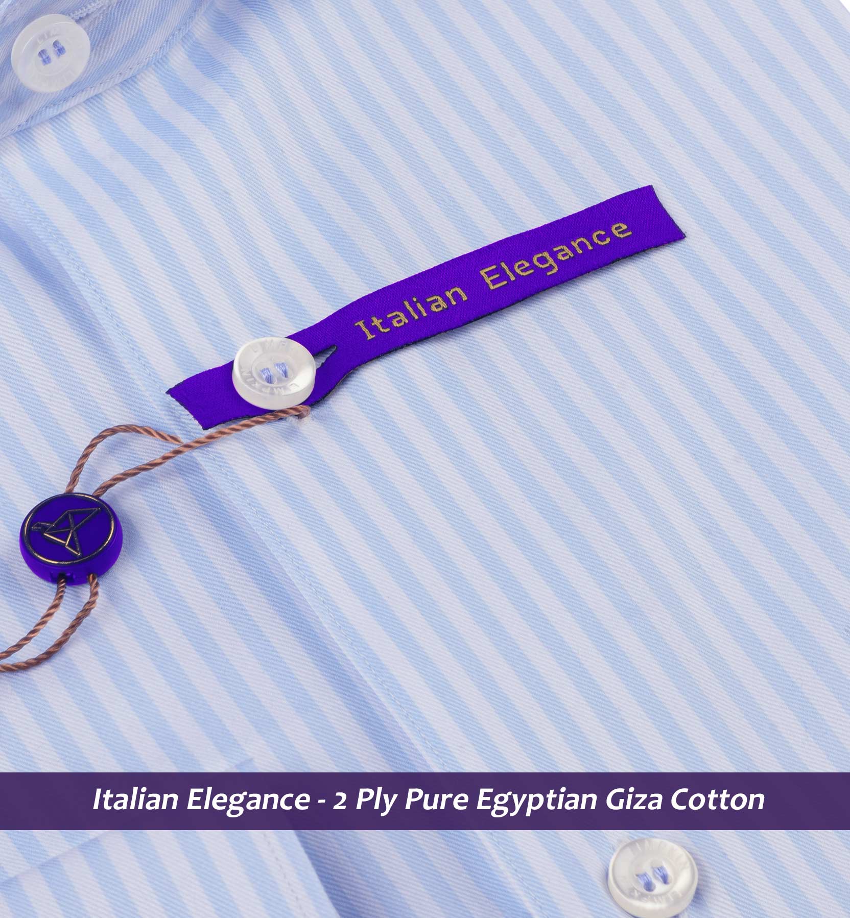 Philadelphia- Azure Blue & White Stripe