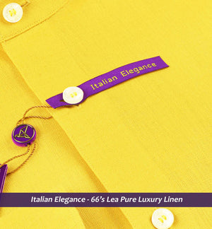 Bologna- Cadmium Yellow Linen- Mandarin Collar