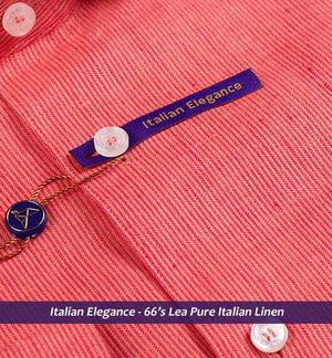 Soho- Coral Red Magical Stripe- 66's Lea Pure luxury Linen