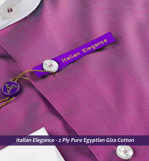 Pasadena- Magenta Solid Twill- White Collar