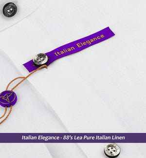 Trento- Pristine Pure White Linen- Contrast Details