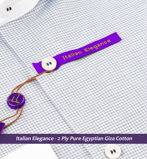 Montford- Navy & White Pin Check- White Collar
