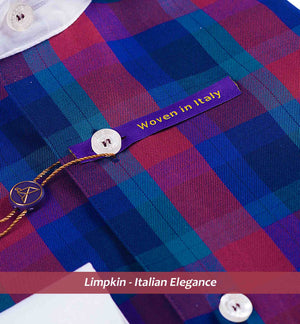 Kentucky - Burgundy & Teal Check- White Collar