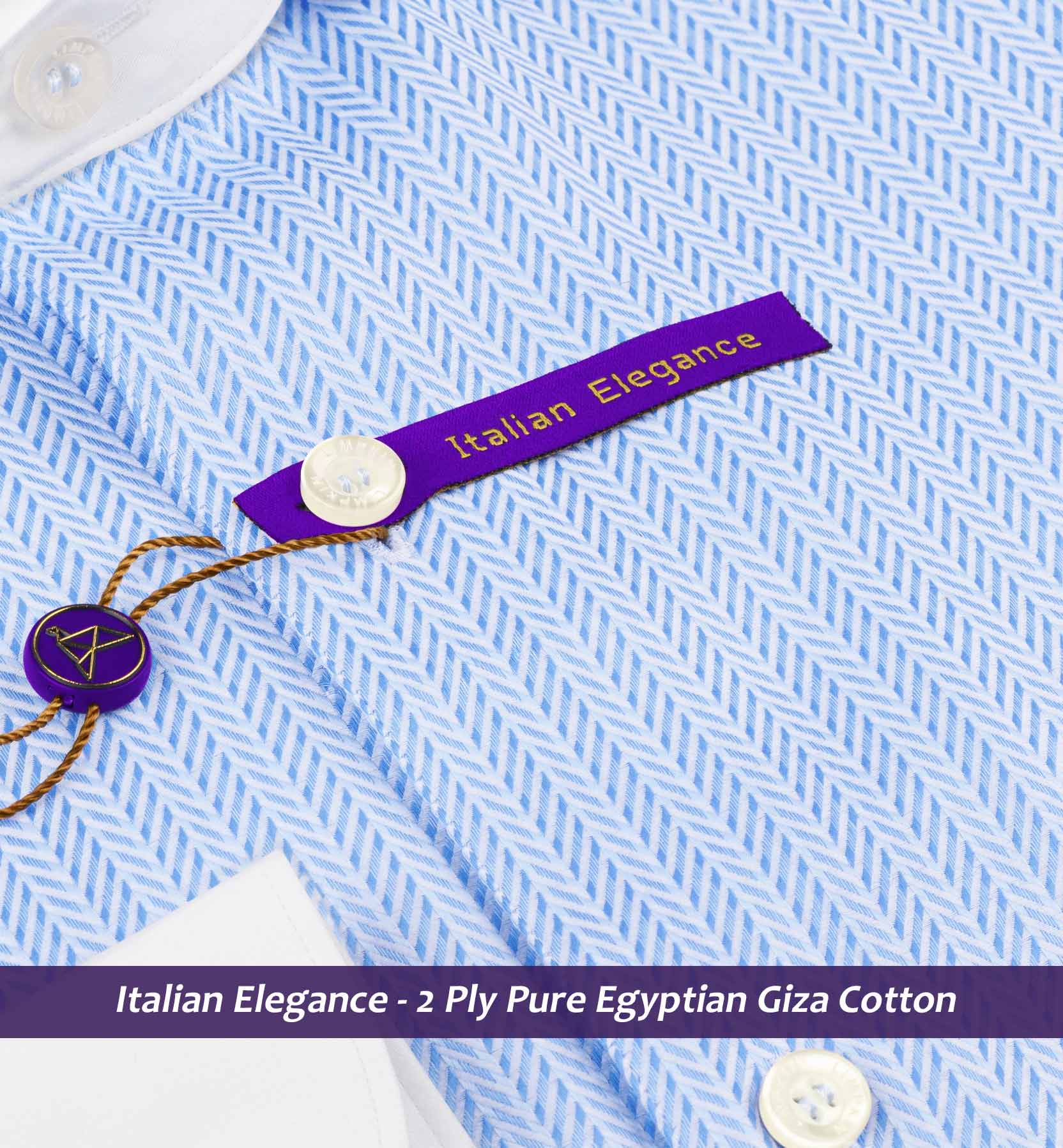Morrison- Azure Blue & White Stripe- White Collar
