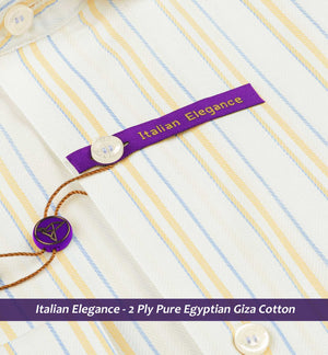 Brantford- Azure Blue & Orange Stripe