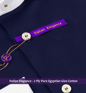 Nevada- Navy Magical Solid- White Collar