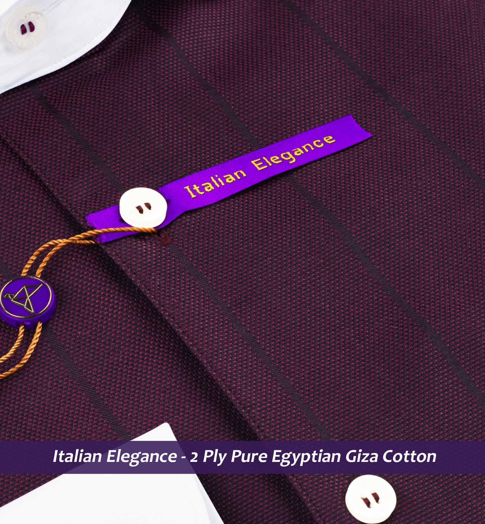 Albania- Plum Purple Stripe with White Collar