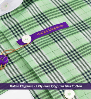 Vagator- Mint Green & White Check- White Collar