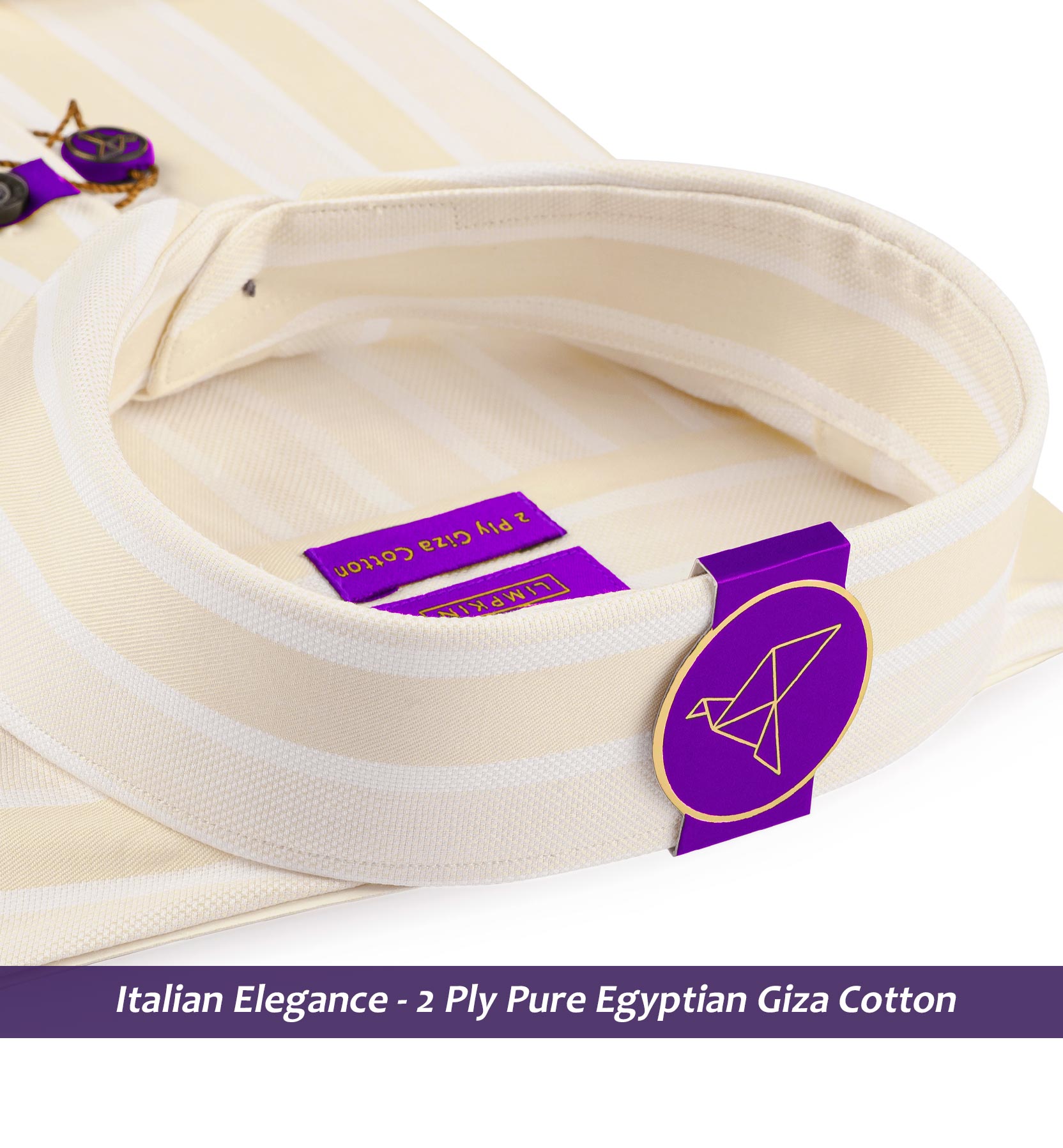 Seville- Beige & White Stripe- Contrast Details