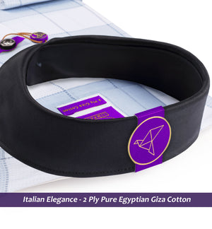 Palencia- Flint Grey & Navy Check- Black Collar