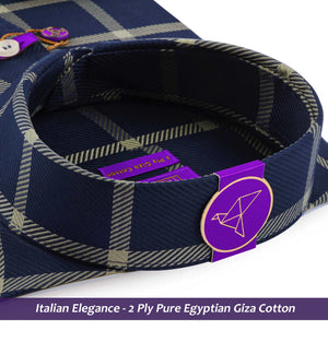 Almada- Navy & Beige Magical Check