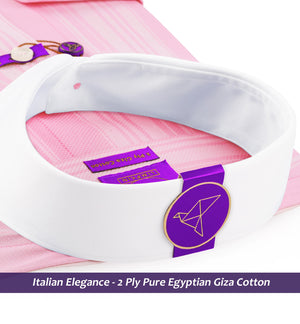 Oklahoma- Flamingo Pink Stripe- White Collar