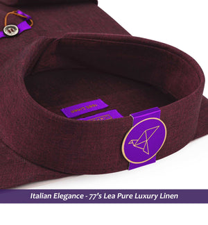 Portugal- Burgundy Solid Linen- 77's Lea Pure Luxury Linen