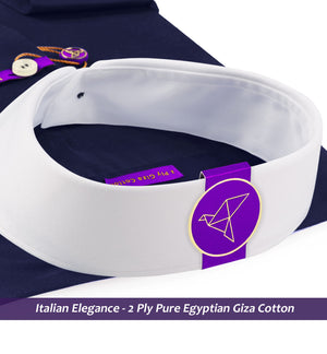 Nevada- Navy Magical Solid- White Collar