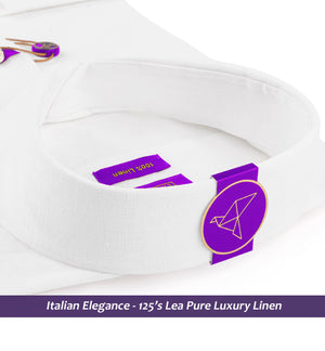Athens- Pristine Pure White Linen- 125's Lea Pure Luxury Linen