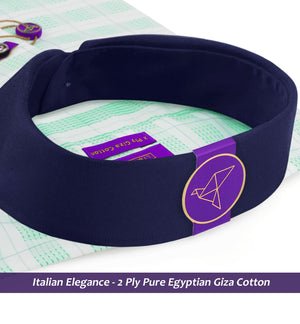 Brighton- Emerald Green & White Check- Navy Collar