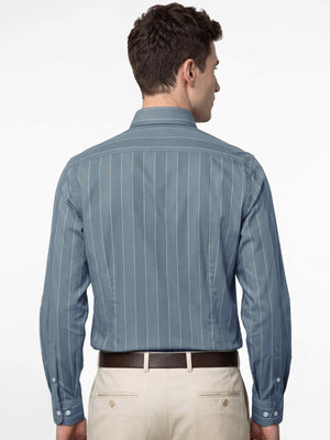 Lorain- Pewter Grey & Beige Stripe