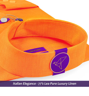 Nikiti- Tangerine Orange Linen- 77's Lea Pure Luxury Linen