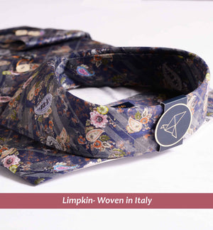 Portofino- Navy & Lilac Paisley Print