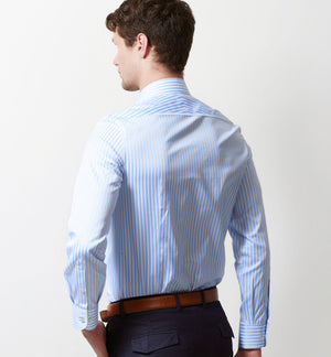 Montreal- Cerulean Blue & White Stripe