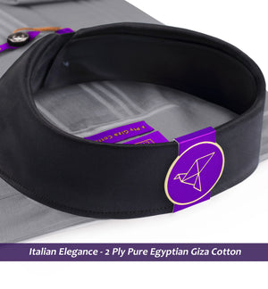 Comasina- Flint Grey Stripe- Black Collar