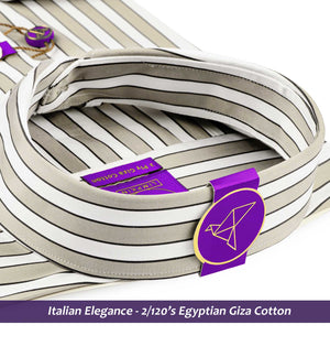 Columbus- Beige & Mocha Brown Stripe