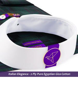 Sebastian- Emerald Green & Navy Stripe- White Collar