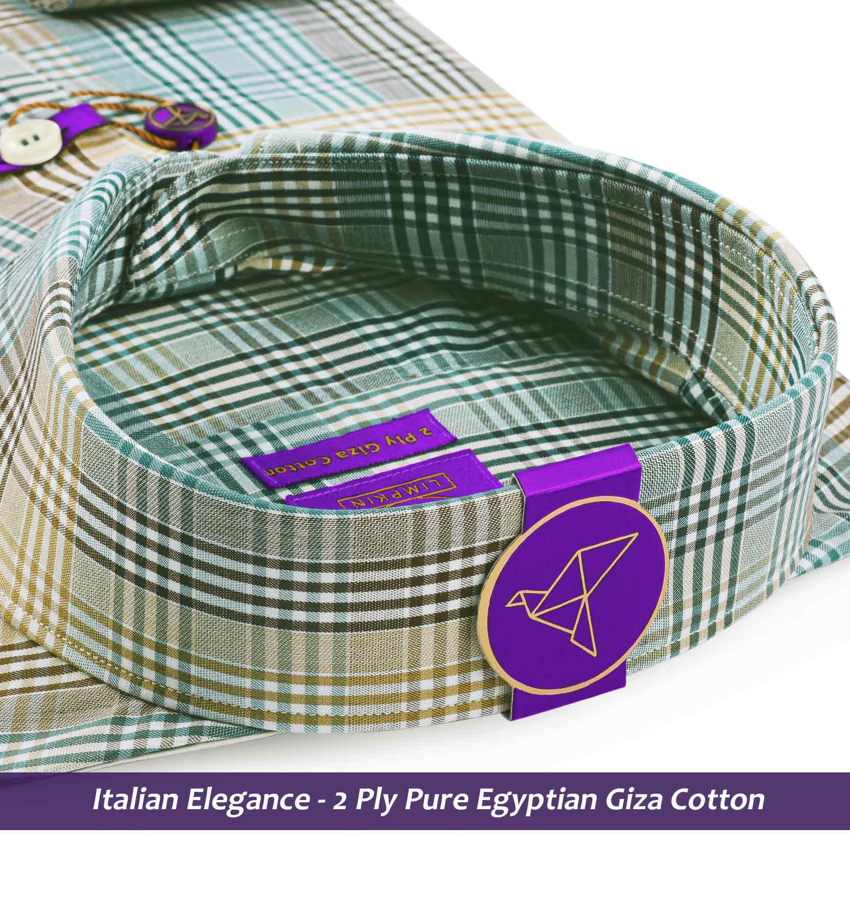 Huesca- Emerald Green & Beige Check