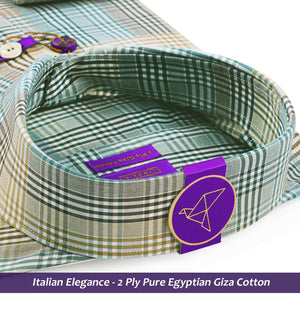 Huesca- Emerald Green & Beige Check